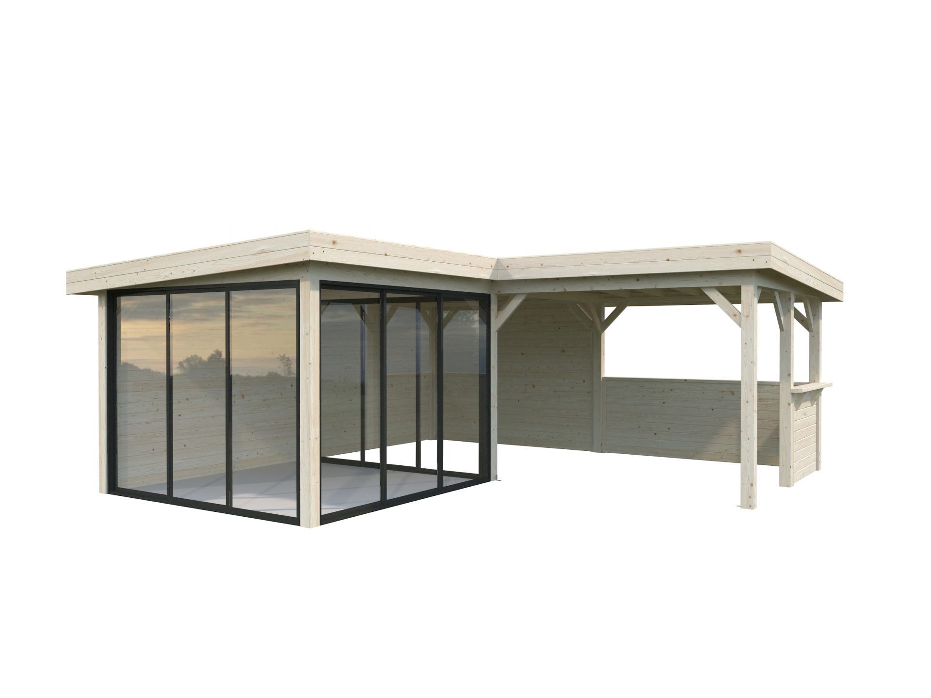 Palmako modernes Gartenhaus Lenna 24,9 m2 Set 410 Slide