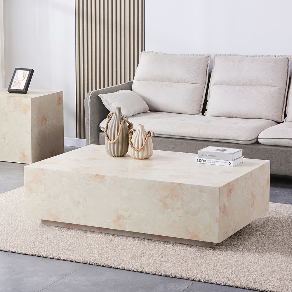 Couchtisch Marmor AMIRI XXL - 120 x 80 cm Sandstein