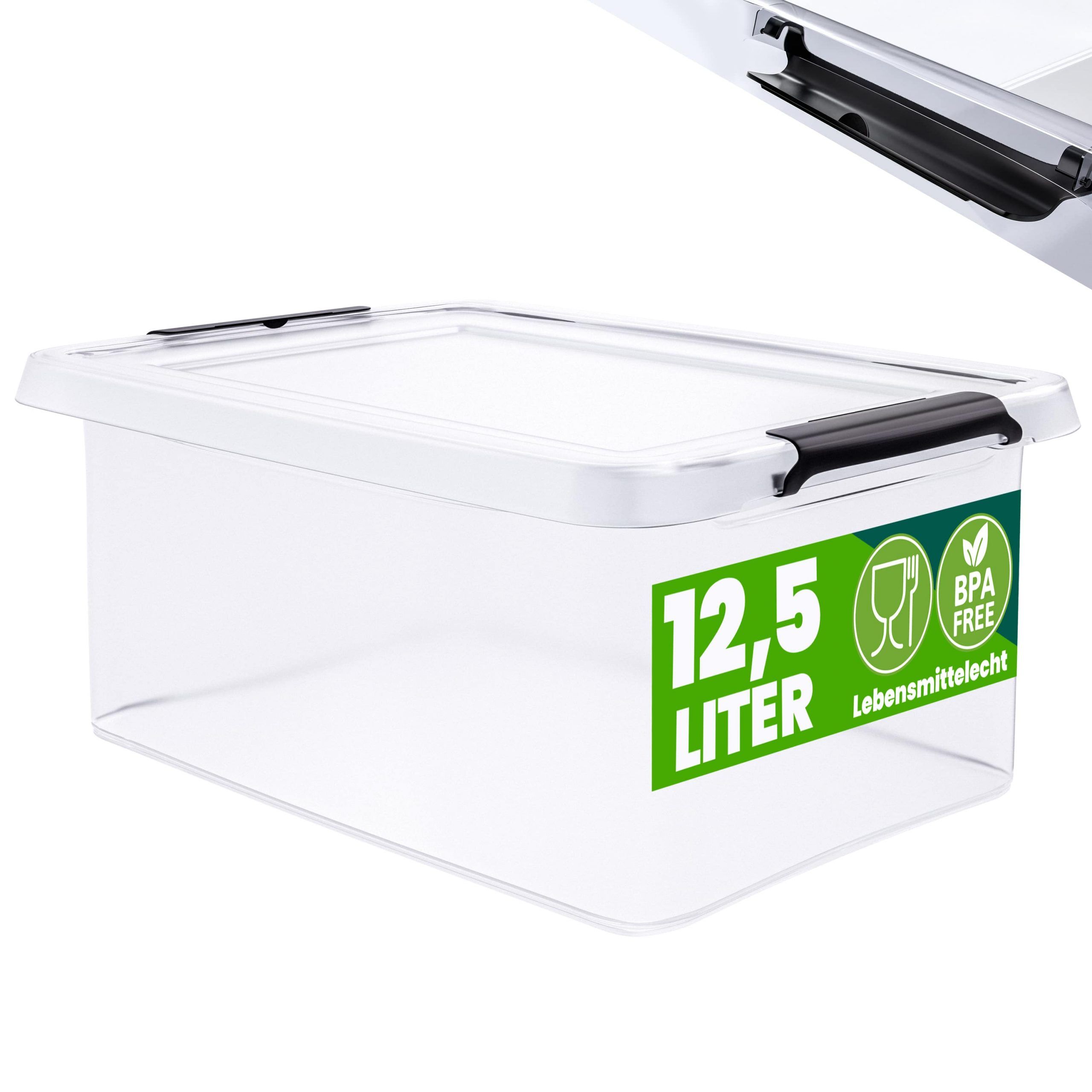 Aufbewahrungsbox 39x29x17cm 12,5L transparent stapelbar BPA-frei