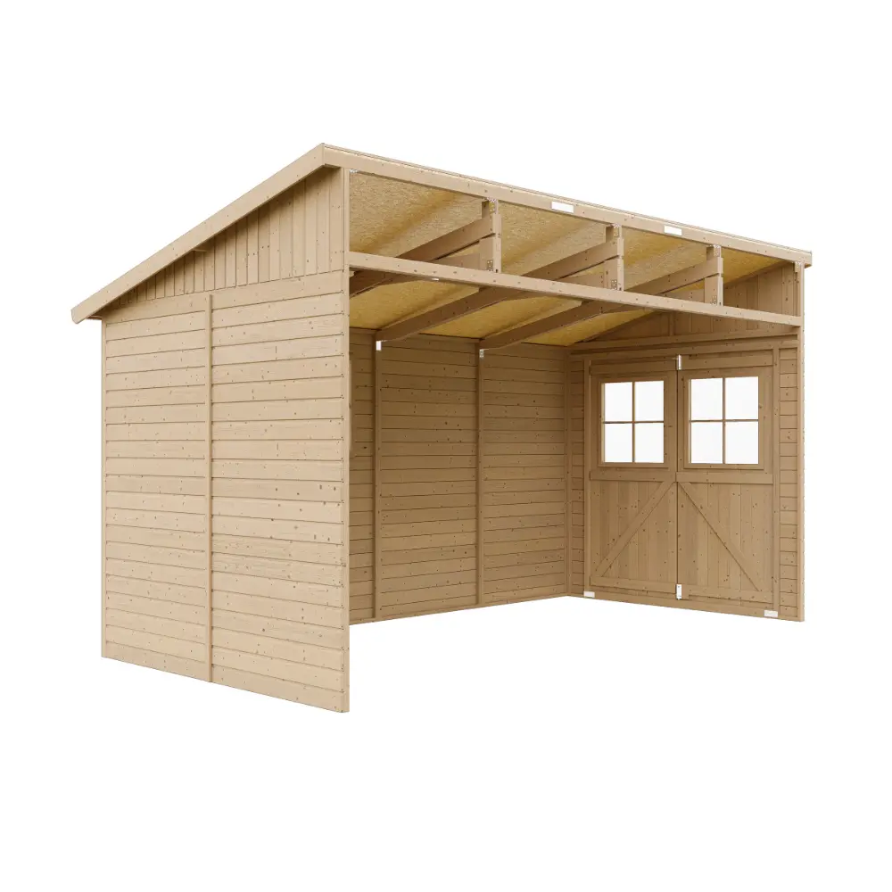 Gerätehaus Edda M340 – Gartenhaus Holz 201 x 395 cm – 8 m2