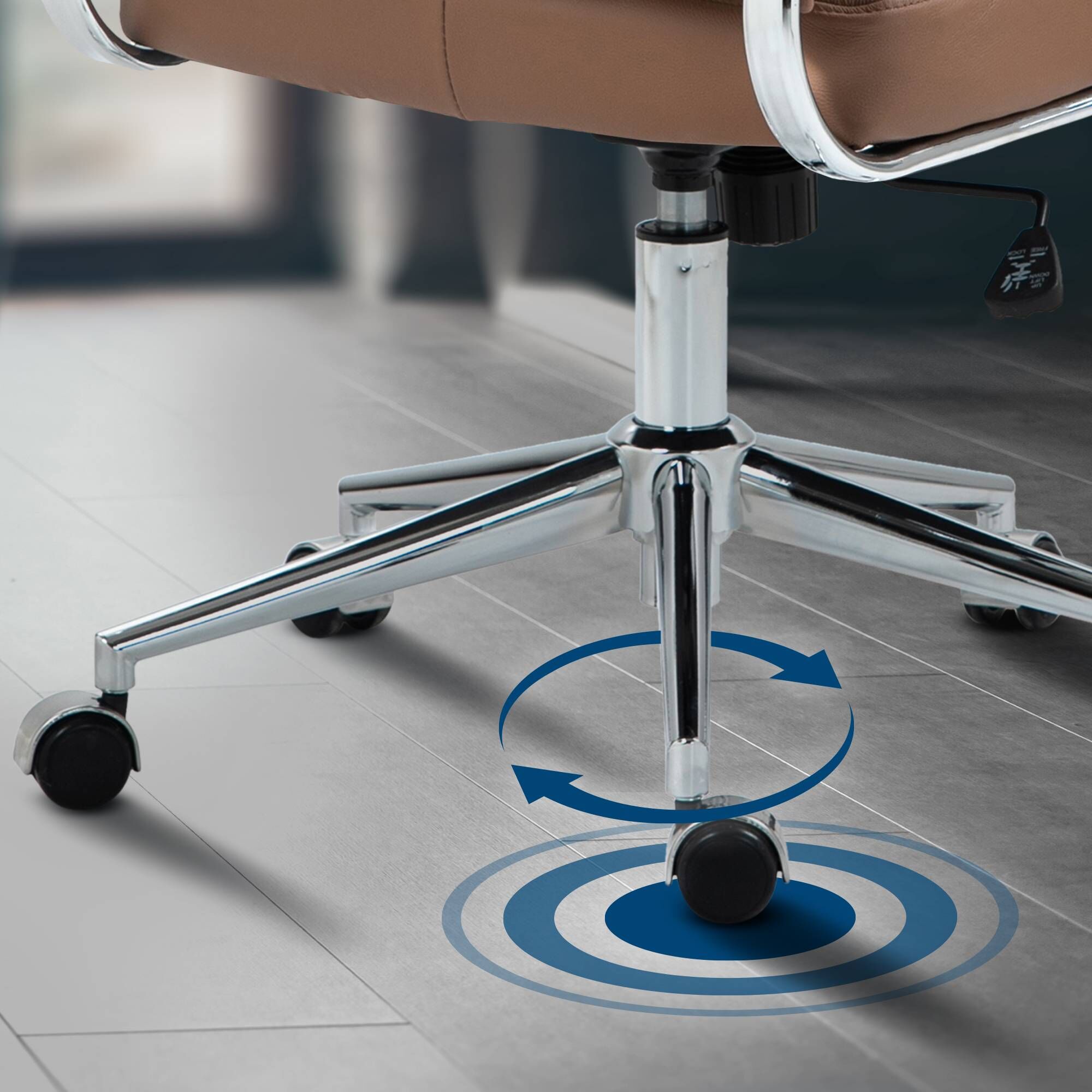 Bürostuhl Oakland Echtleder, hellbraun