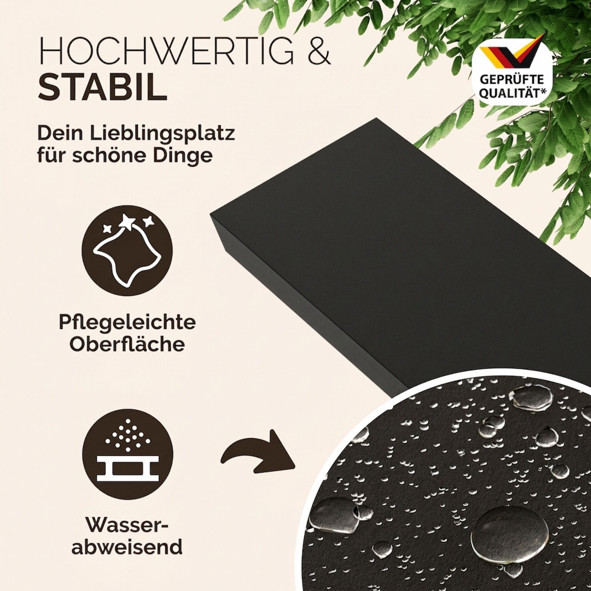 Wandregal Schweberegal 110cm Schwarz + Halterung
