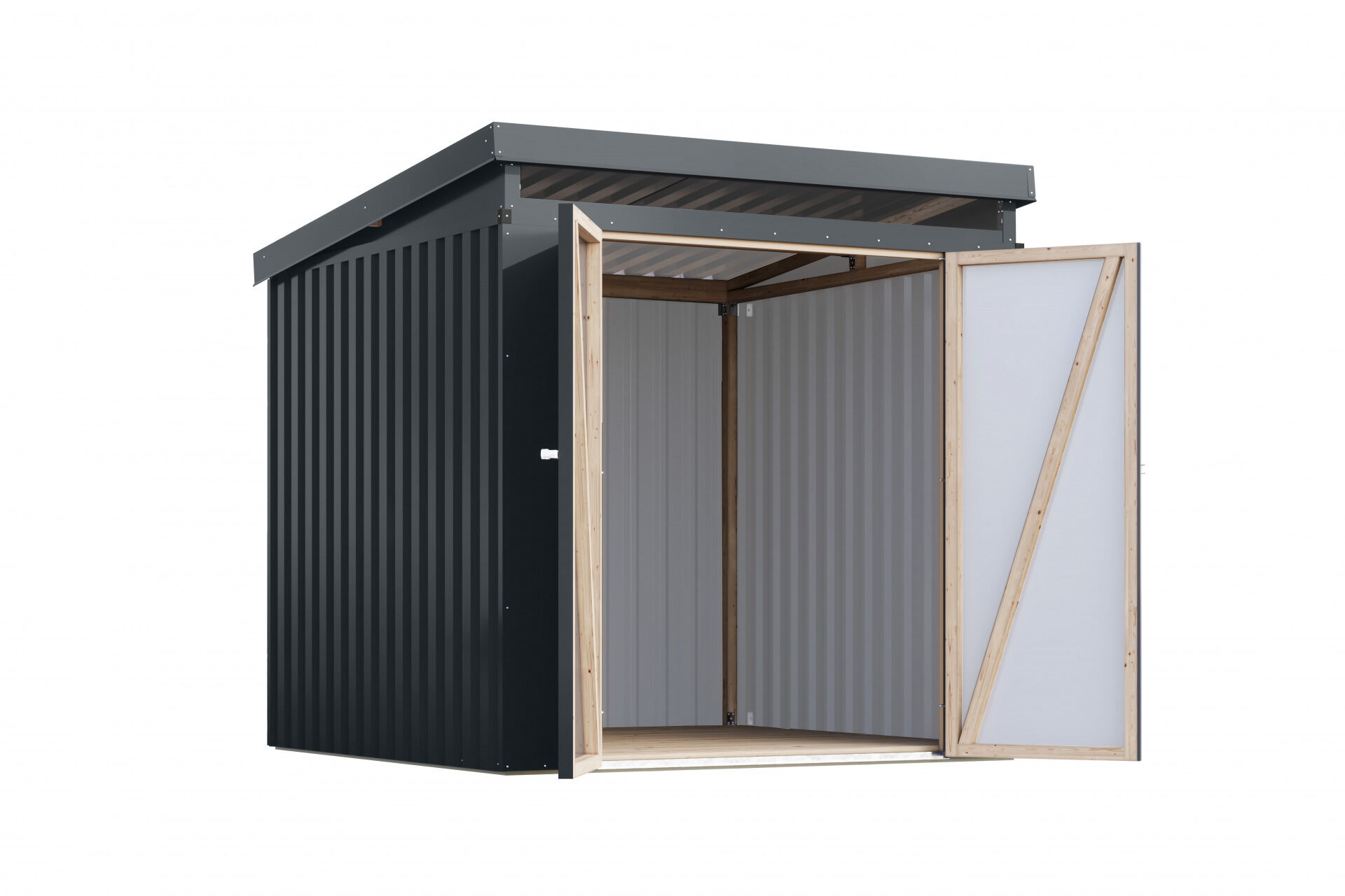 Karibu Pultdach Metall Gartenhaus Iridium 2, graualuminium