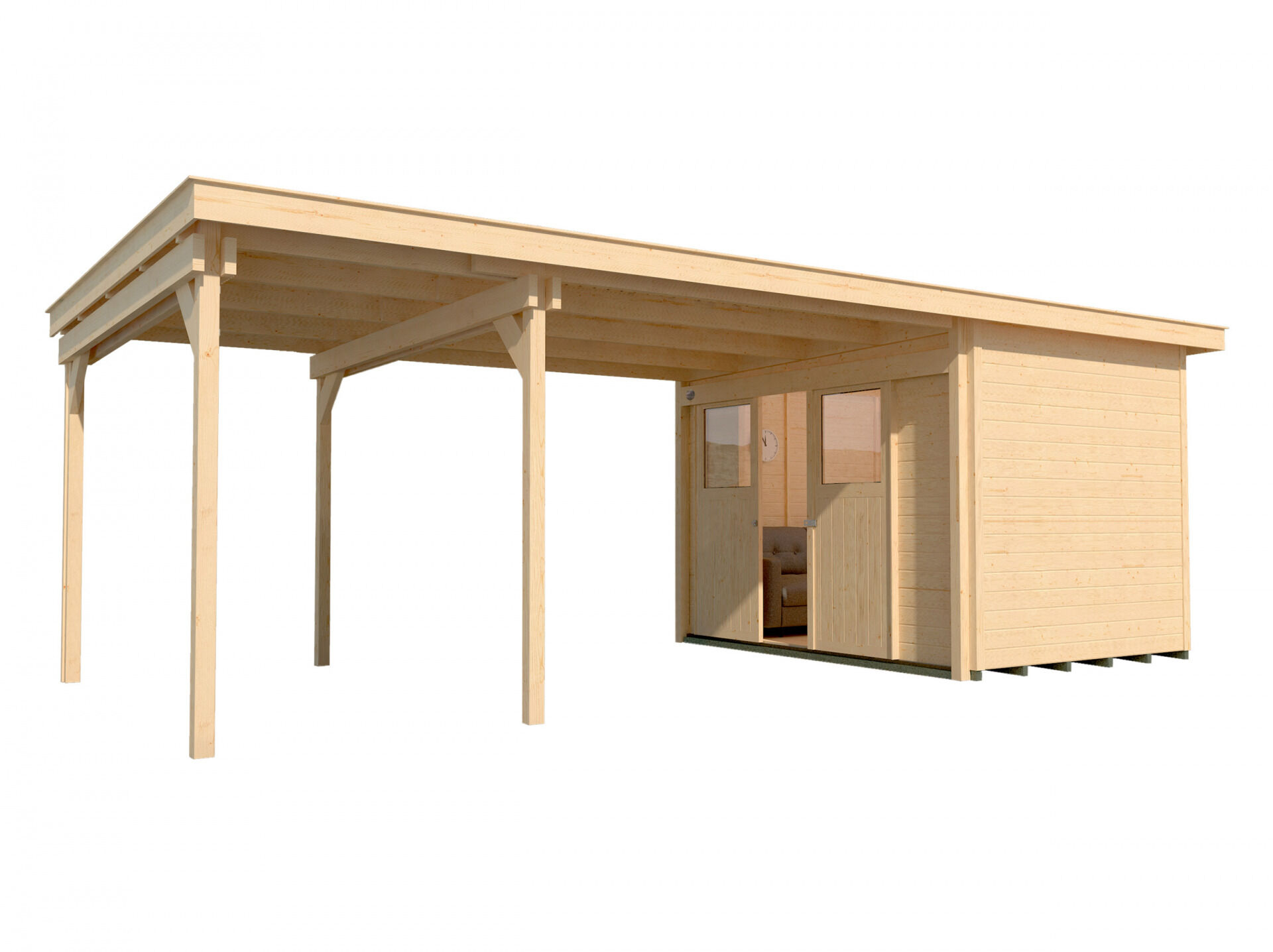 weka Lounge-Haus 225 B Gartenhaus 7,7x3,4m