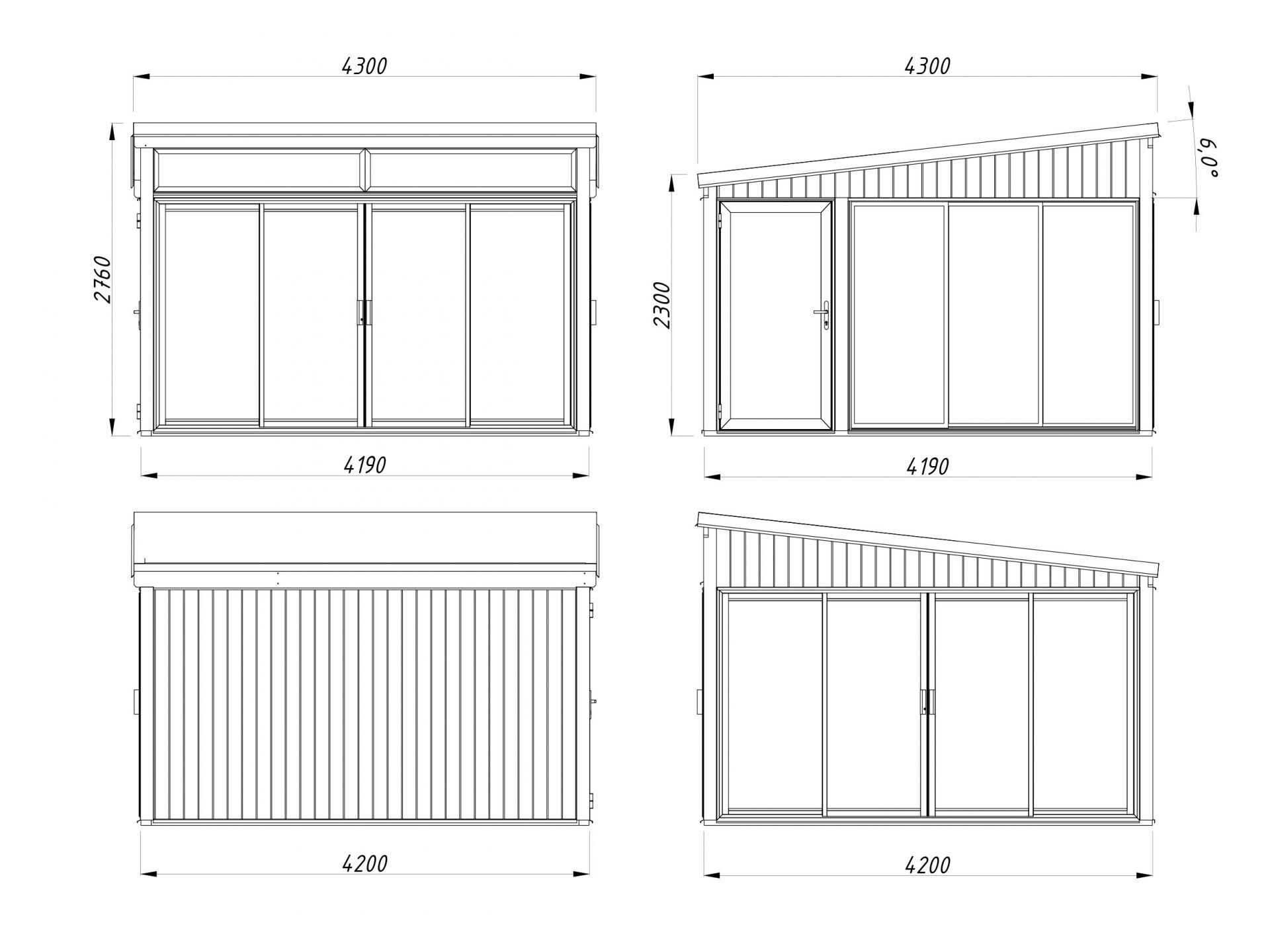 Palmako Modernes Gartenhaus Gartenzimmer Saga 16,6 m² Slide
