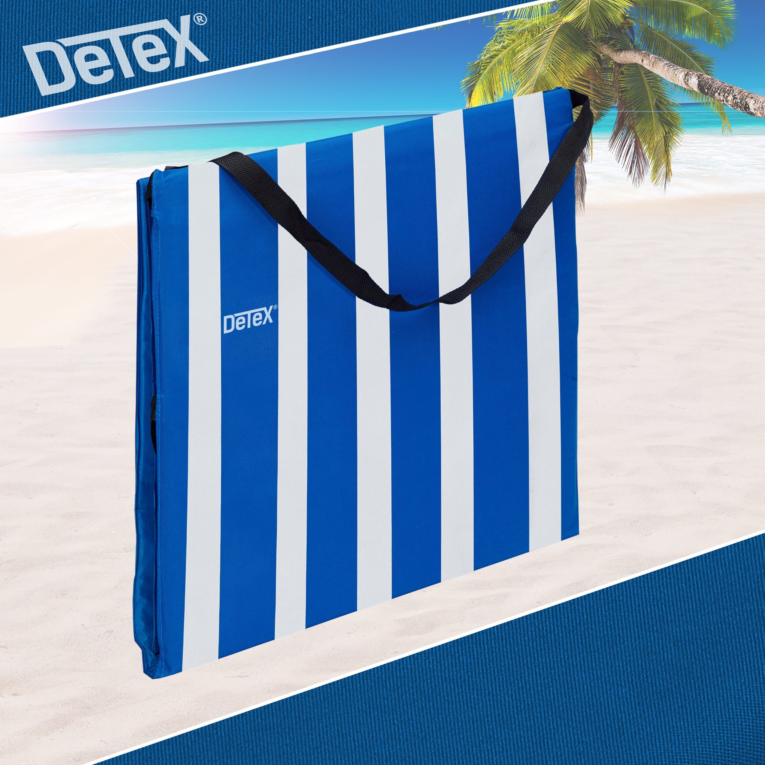 Strandmatte Blau/Weiß 158x56x46cm gepolstert