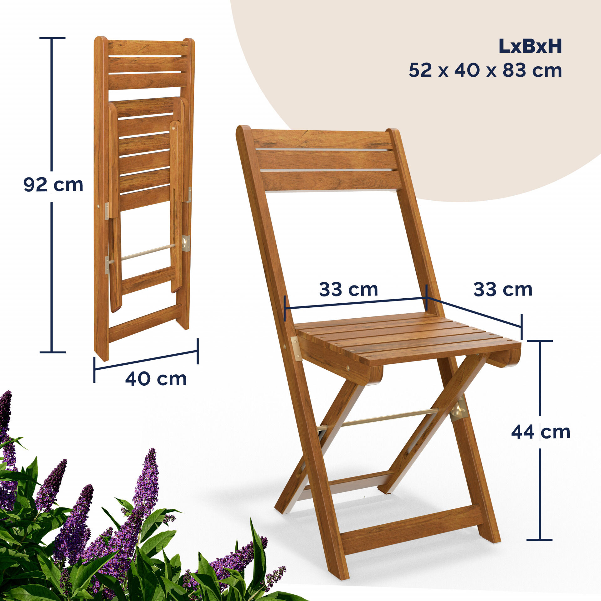 Garten-Sitzgruppe 3-tlg Akazienholz klappbar