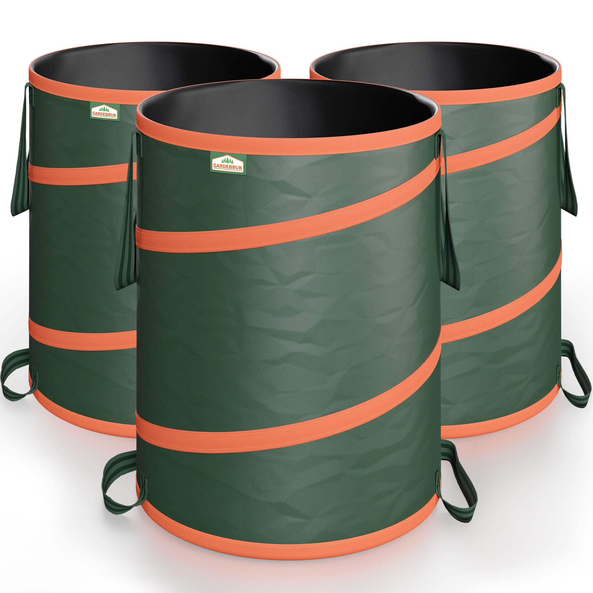 Popup Gartenabfallsack 3er-Set Grün je 85 Liter