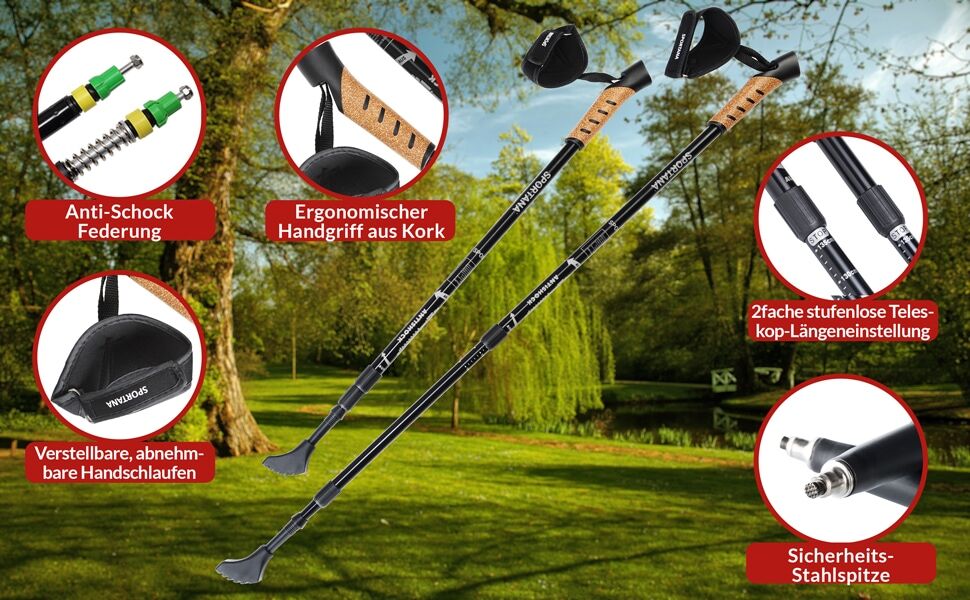 Nordic Walking Stöcke Grau