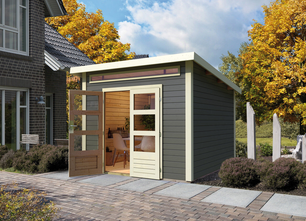 Pultdach Gartenhaus Kandern 6 terragrau