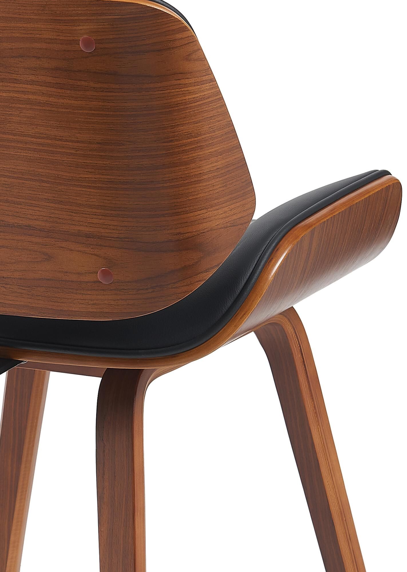 Besucherstuhl Beverley Kunstleder, walnuss/schwarz