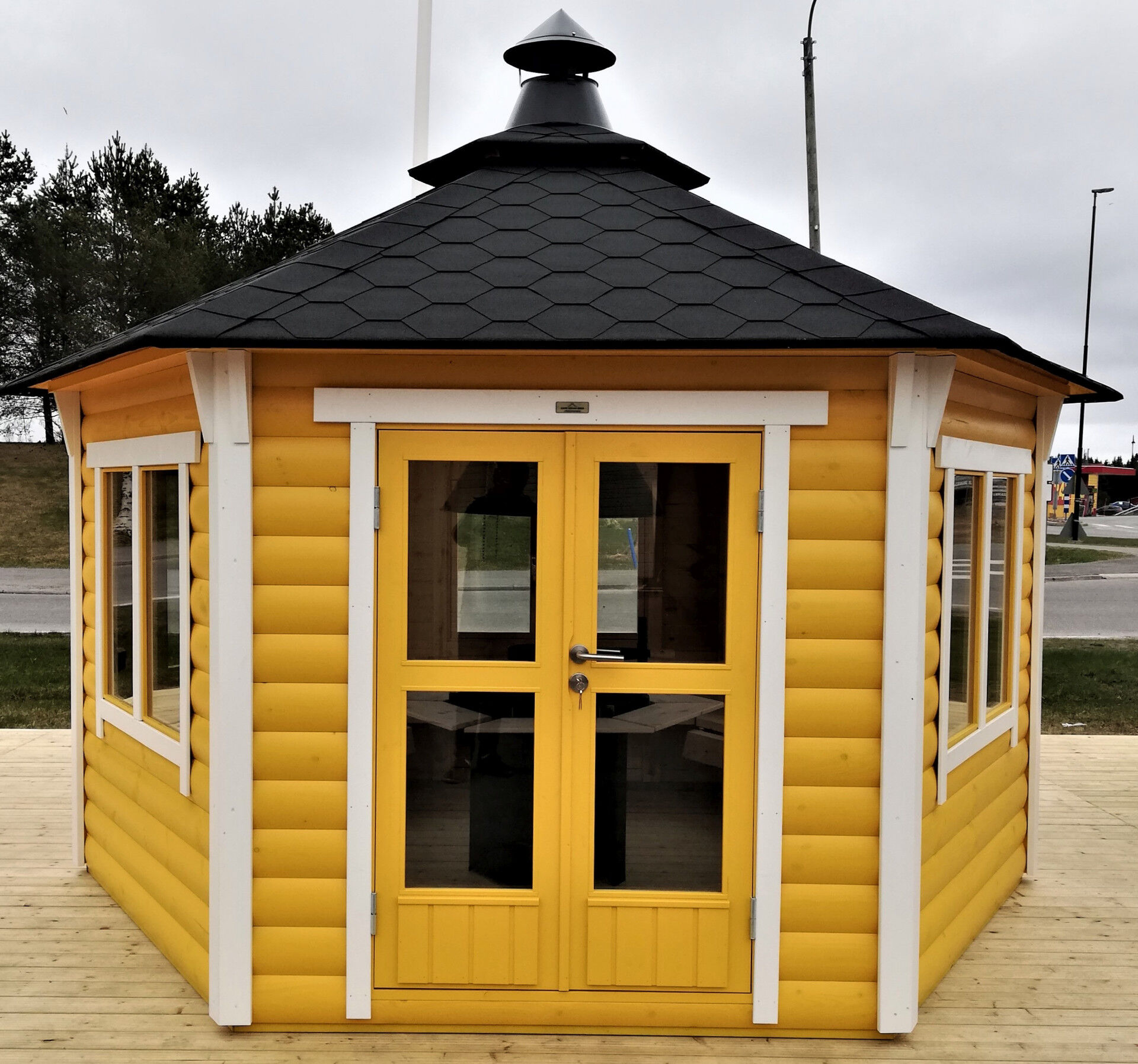 Grillpavillon Victoria 6,5 m² gelb Frontansicht
