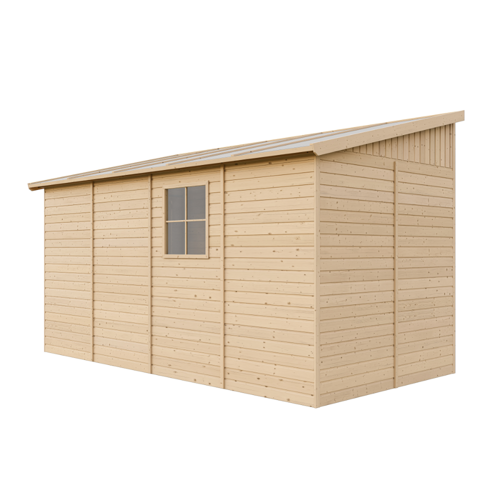 Gerätehaus Edda M340 – Gartenhaus Holz 201 x 395 cm – 8 m2