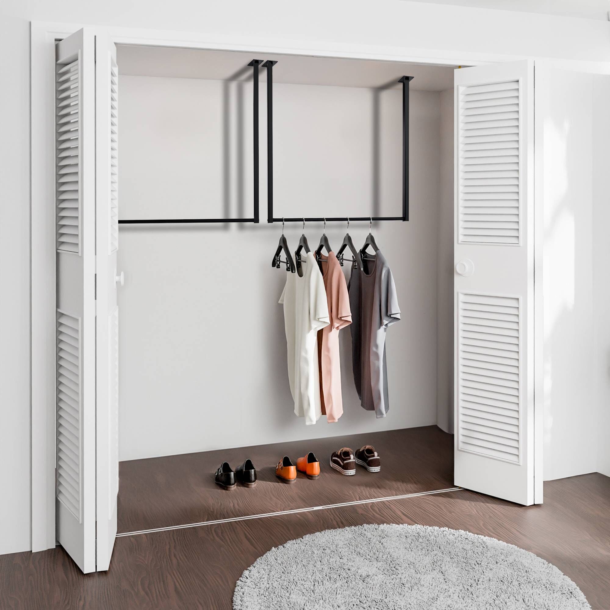 Kleiderstange Fenton 80x80 cm, schwarz