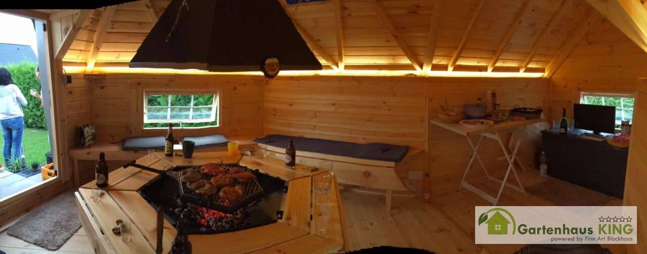 Finn Art Grillkota Elegance 9,2 m² mit 1,8m Anbau Innenansicht