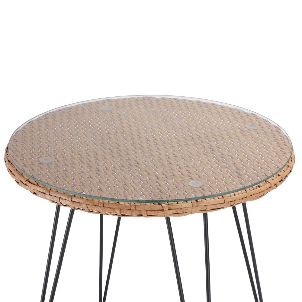Polyrattan Garten-Sitzgruppe Bali 3-tlg Natur/Schwarz
