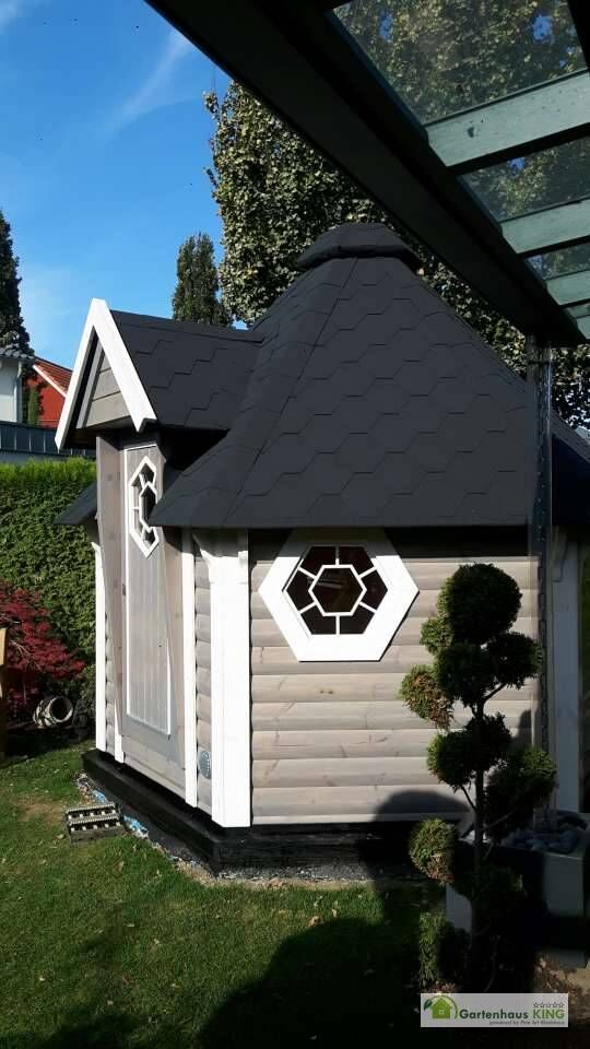 Finn Art Saunakota Elegance 7,0 m² grau Seitenansicht