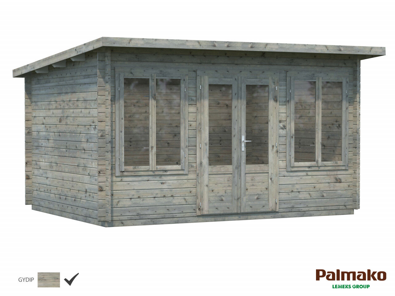 Palmako Gartenhaus Lisa 11,5 m2 grau grundiert