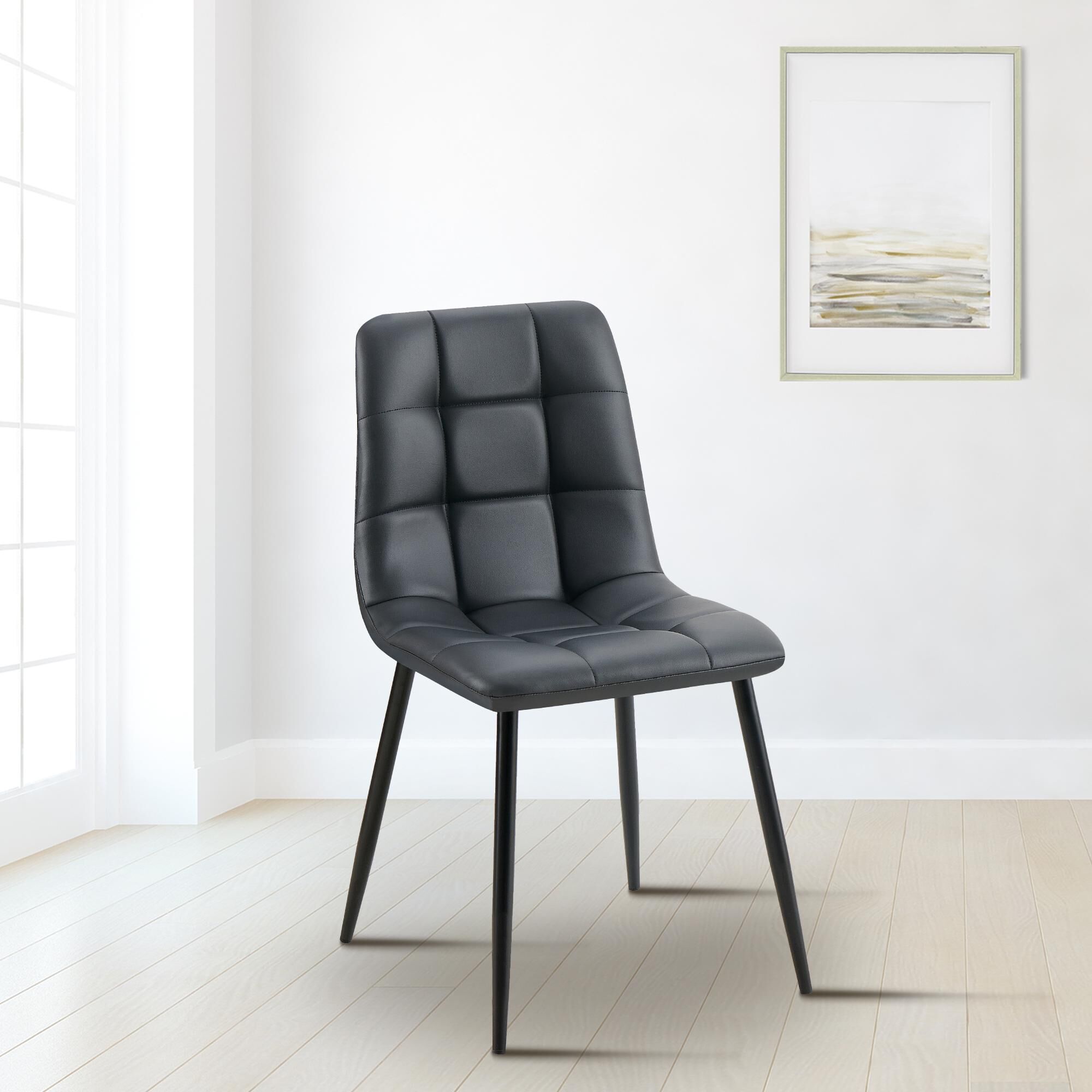 Esszimmerstuhl Antibes Kunstleder, schwarz