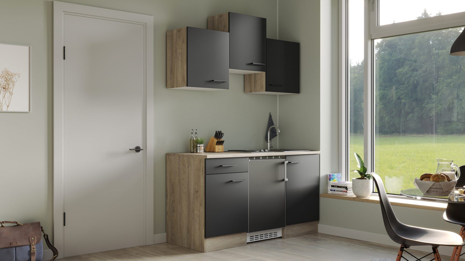 Singleküche Capri 150 cm mit E-Geräten