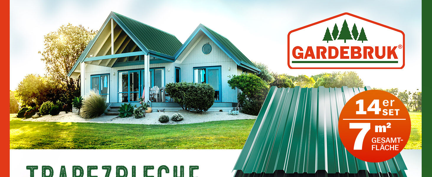 Trapezblech 14er-Set Grün 110x46cm