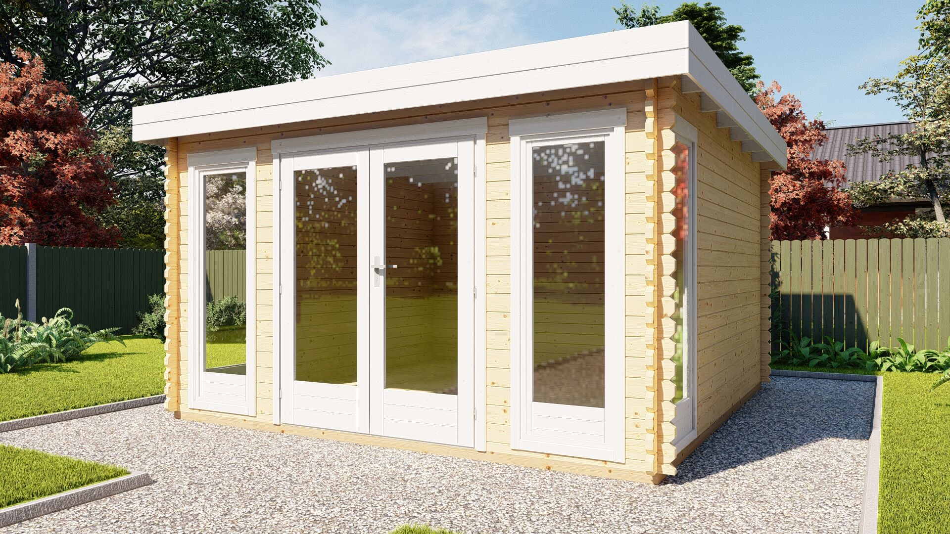 Flachdach Gartenhaus York 8