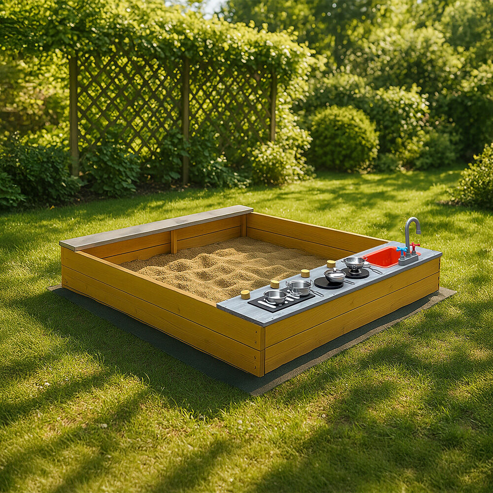 Sandkasten mit Spielküchenzeile COOKY - Natur