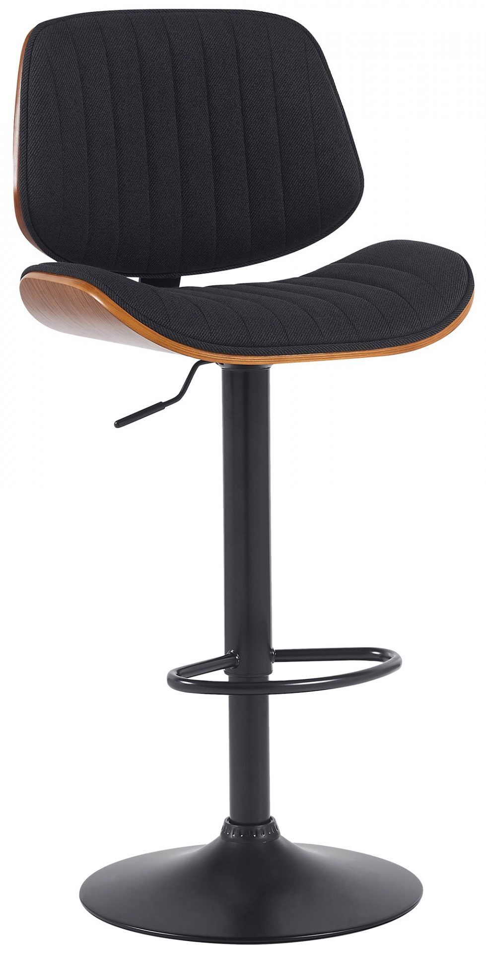 Barhocker Clawson Stoff schwarz, walnuss/schwarz