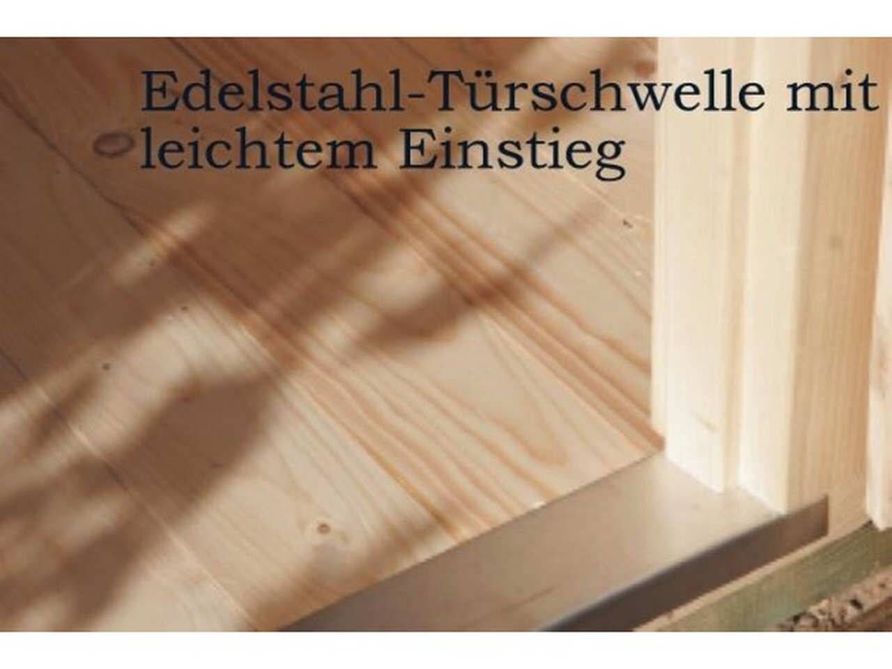 Edelstahl-Türschwelle mit leichtem Einstieg