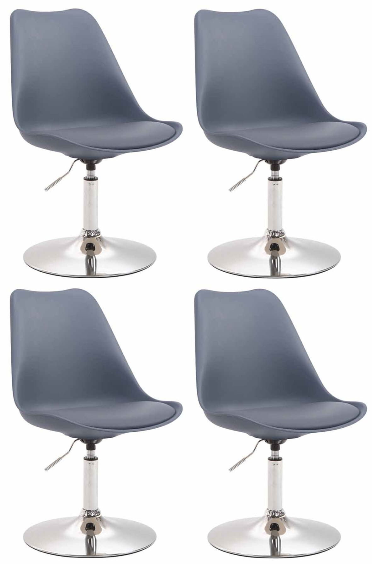 4er Set Esszimmerstühle Maverick C Kunststoff, grau