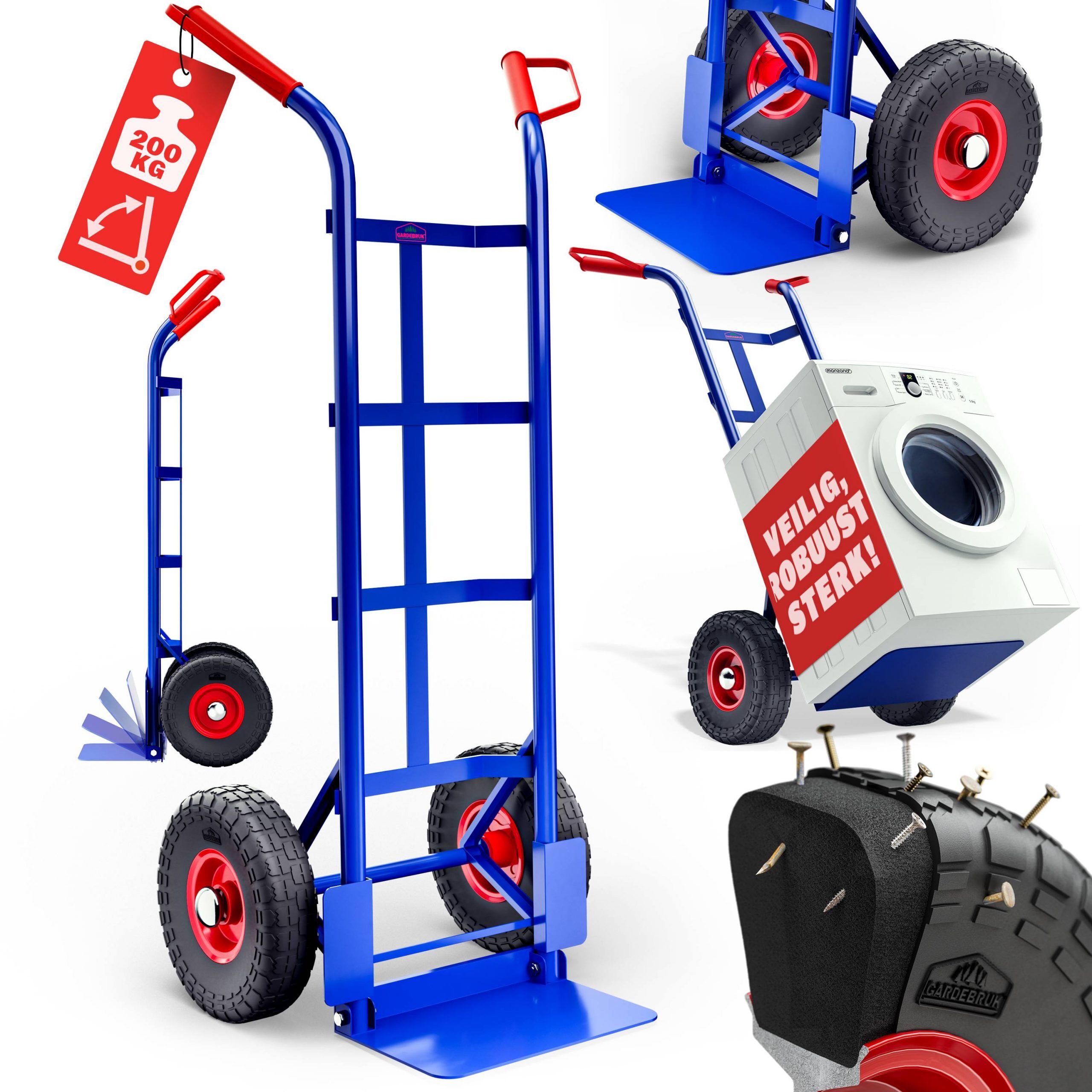 Sackkarre Blau Stahl 200kg klappbare Schaufel