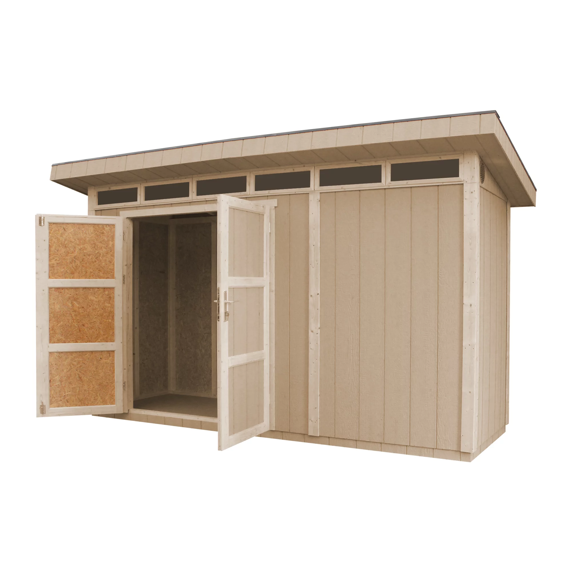 Pultdach Gartenhaus Norge 3 mit LP® SmartSide® M902A – 368 x 118 cm – 4 m2