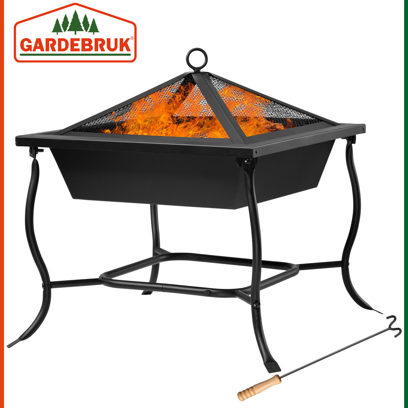Feuerschale Stahl 45x45x31/45cm