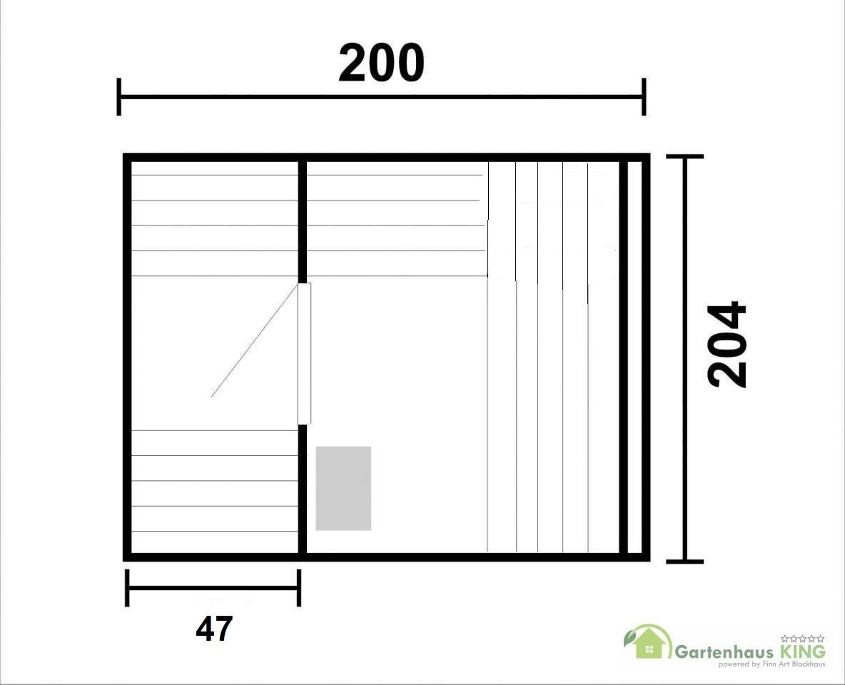 Finn Art Fass-Sauna Alvi 3, Vollglastür, geschlossen, rot - Hexagonal
