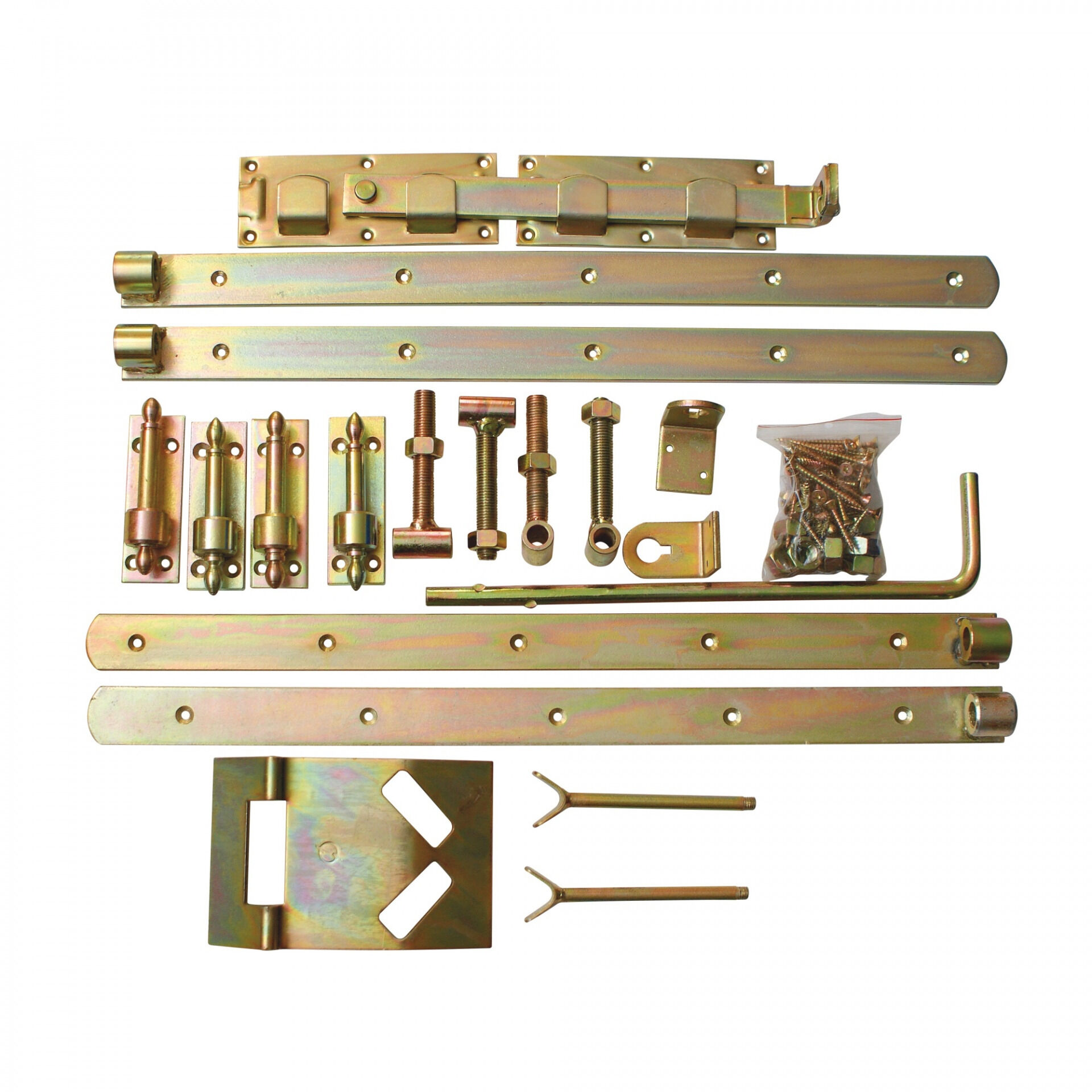 526555 Doppeltor-Beschlag Premium, verzinkt, katonverpackt, Überwurfbeschlag, für Torbreiten bis 3 m