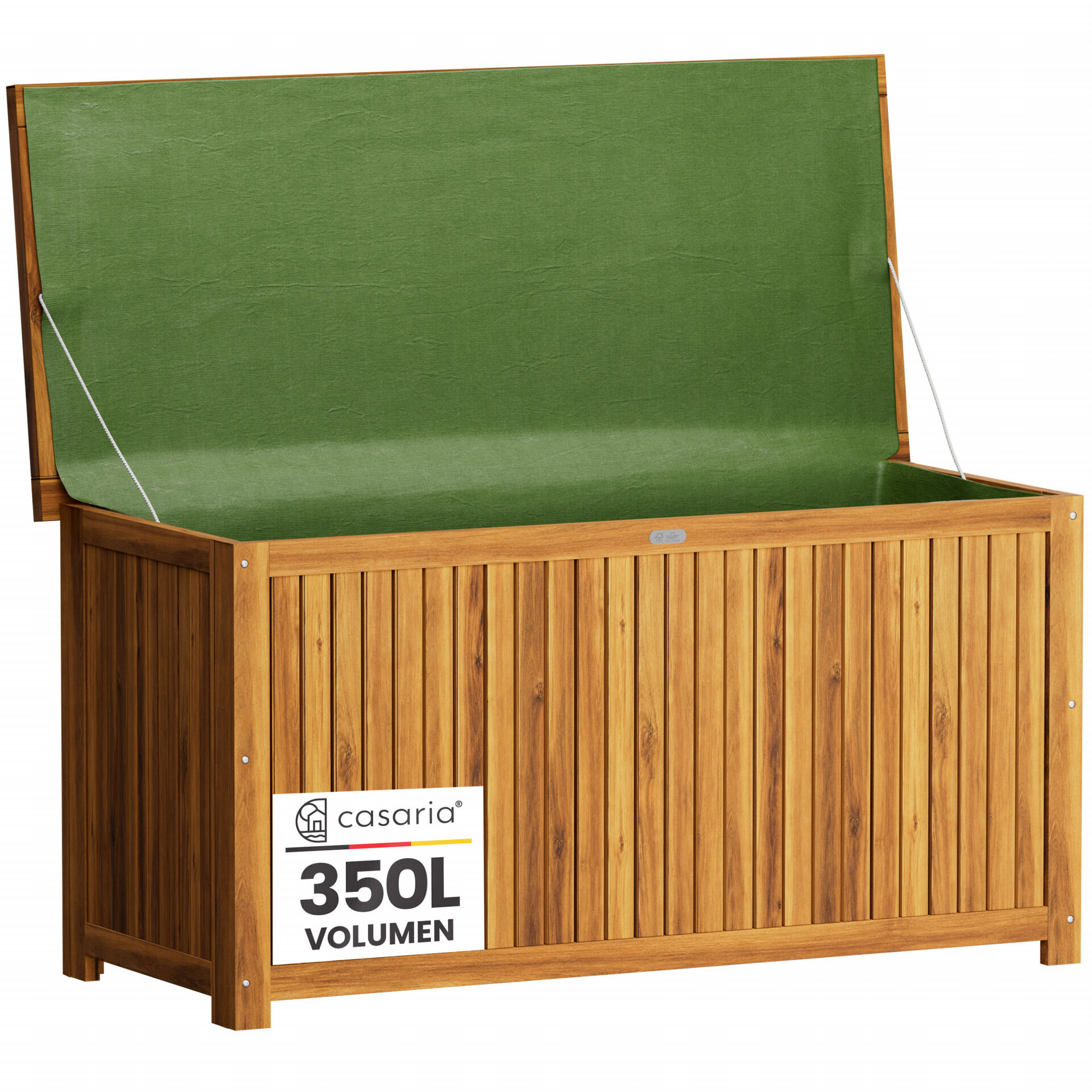 Gartenbox Akazienholz 115x50x59cm mit Innenplane wetterfest 205L
