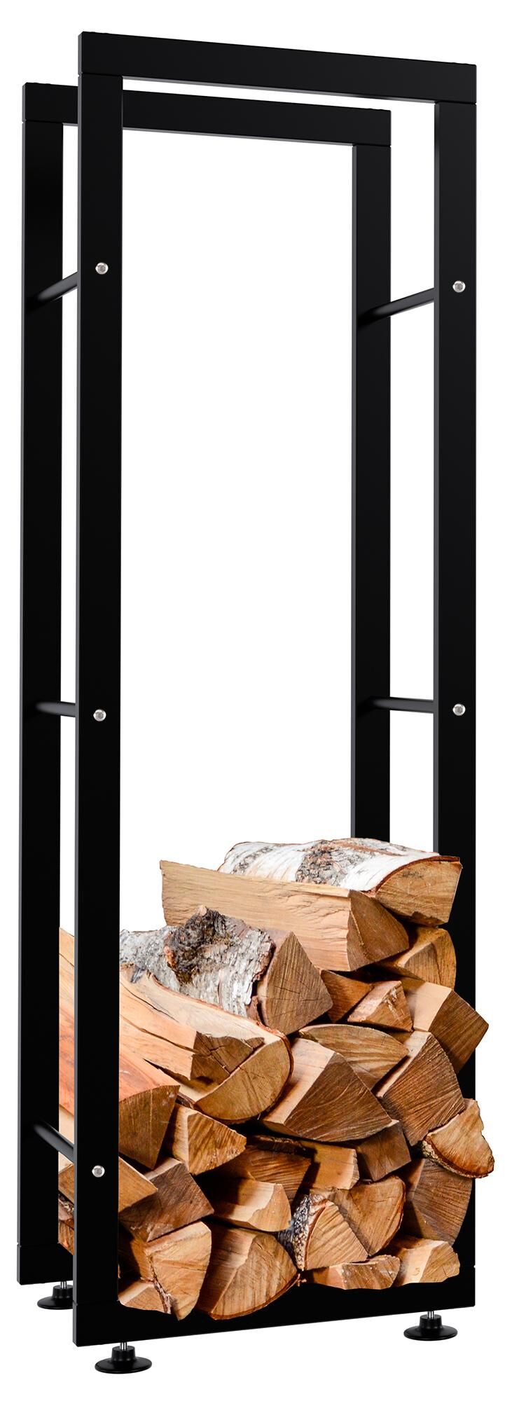 Kaminholzständer Keri V2 25x40x125, schwarz
