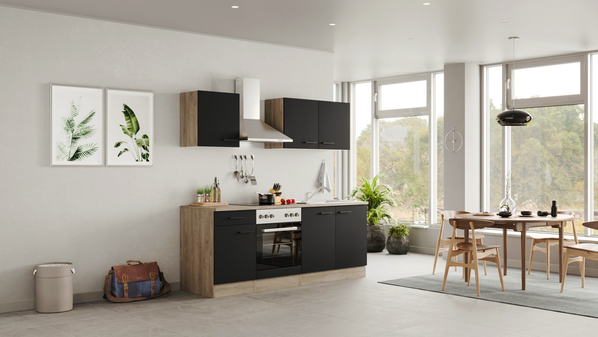 Küchenzeile Capri 210 cm mit E-Geräten