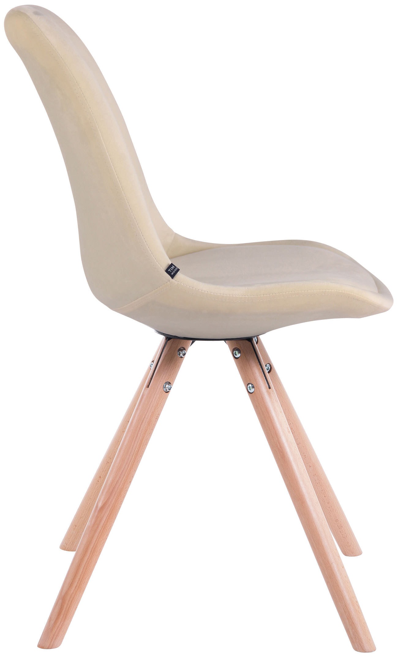 4er Set Stühle Toulouse Samt Rund natura, creme