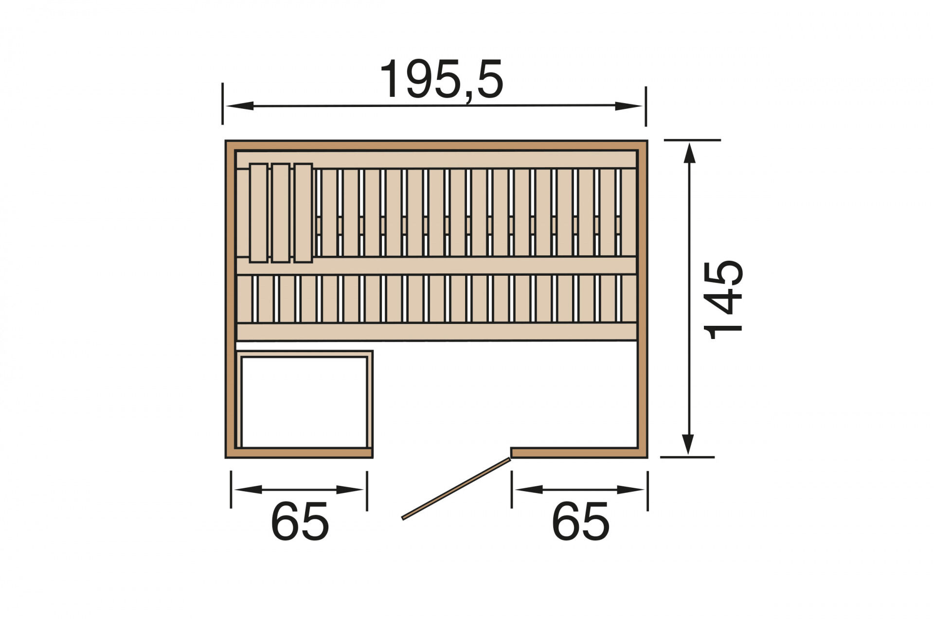 weka Premium-Massivholzsauna 45 mm BERGEN 1, ohne Ofen, ohne Beleuchtung
