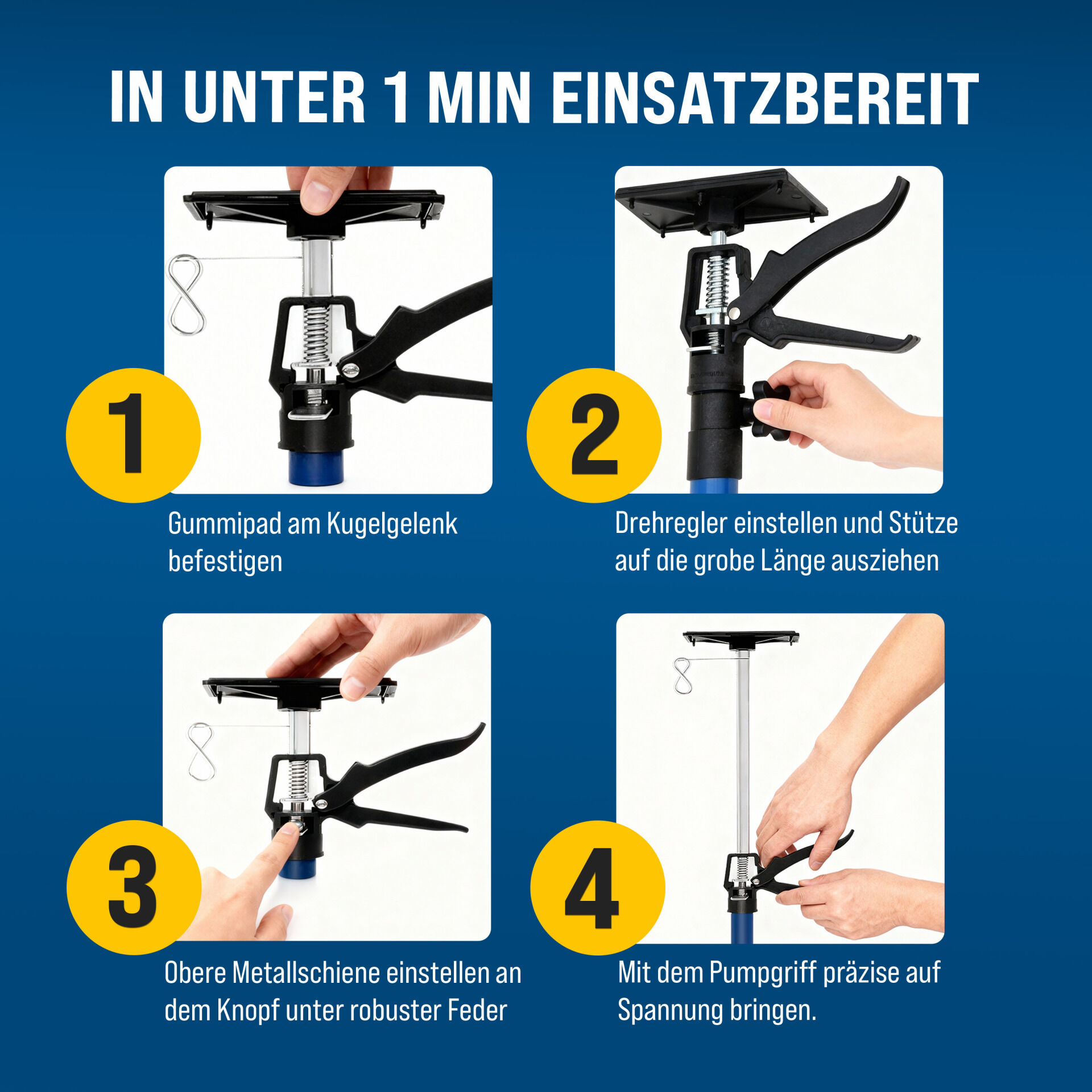 Stahl Türspanner/Zargenspanner 3er-Set 50-115cm max 30kg
