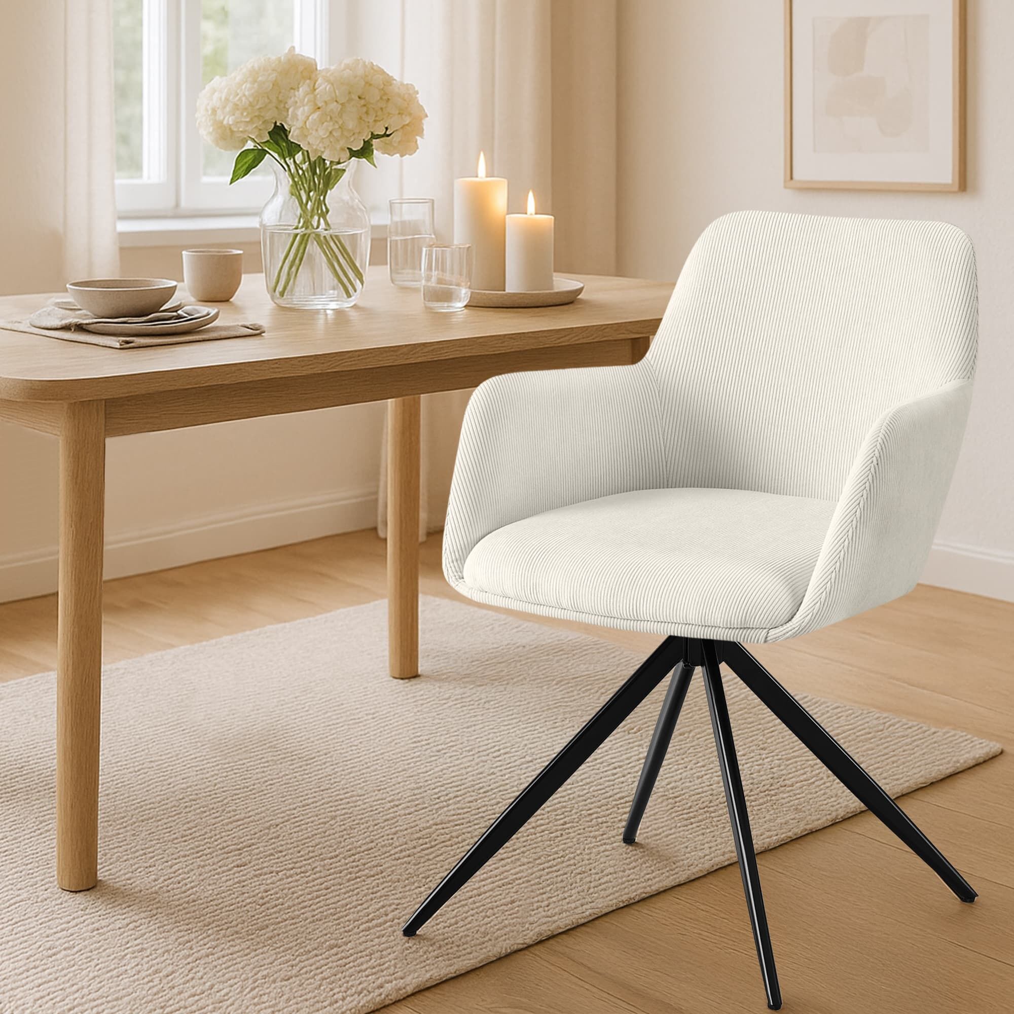 Esszimmerstuhl Olema Cord, creme