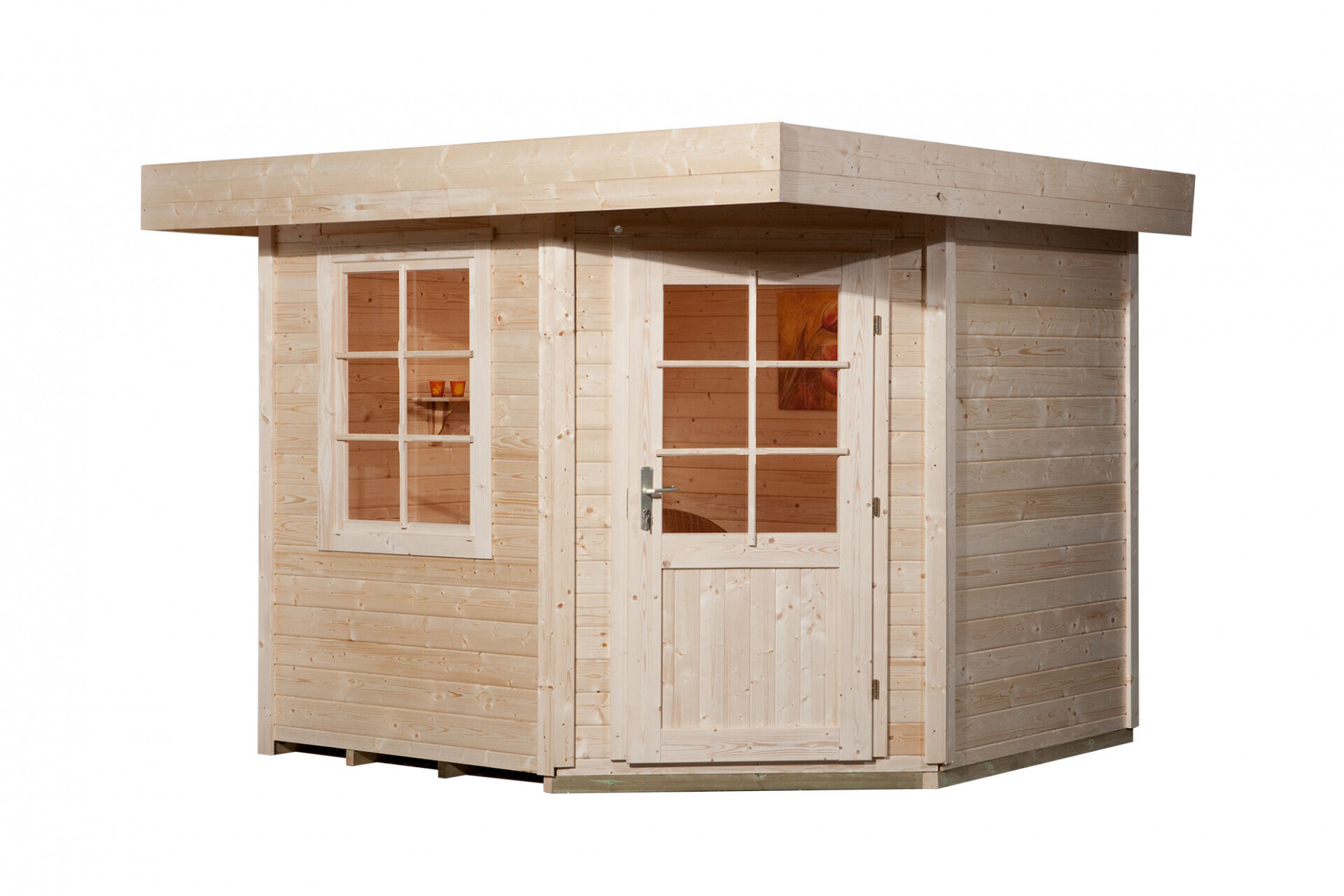 weka Design-Gartenhaus 213 Plus 3,4x3,4m, Naturbelassen
