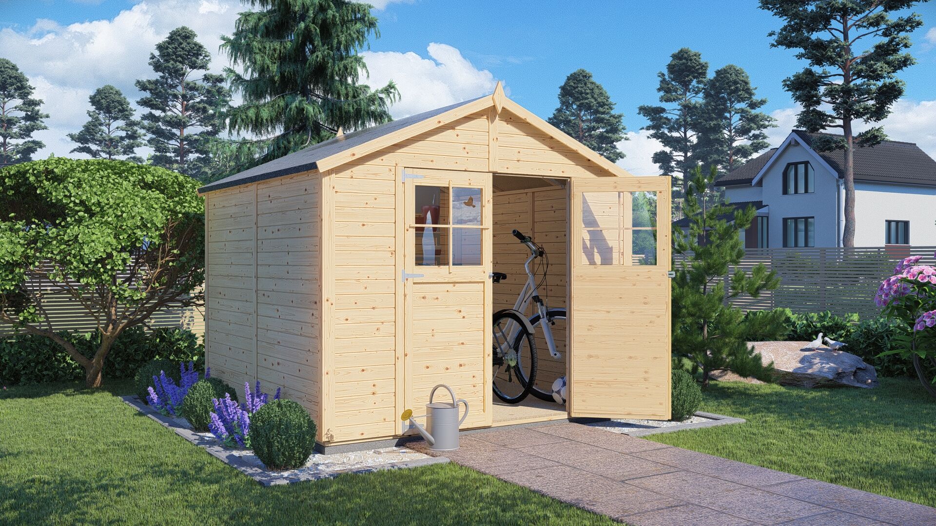 Gartenhaus Osterbek 4 naturbelassen 244 x 239 cm