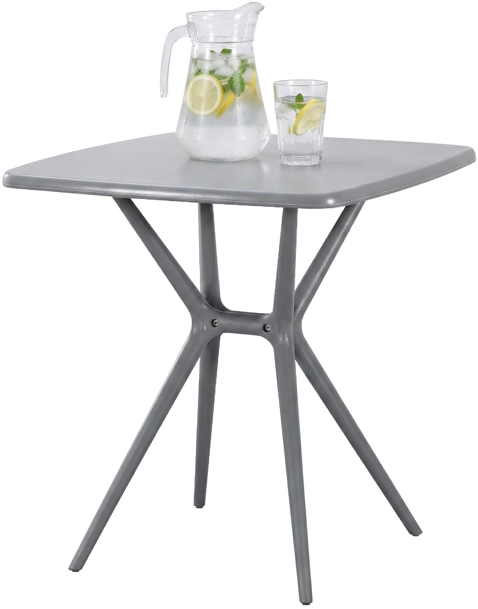 Tisch Becky eckig 72 x 72 cm, grau