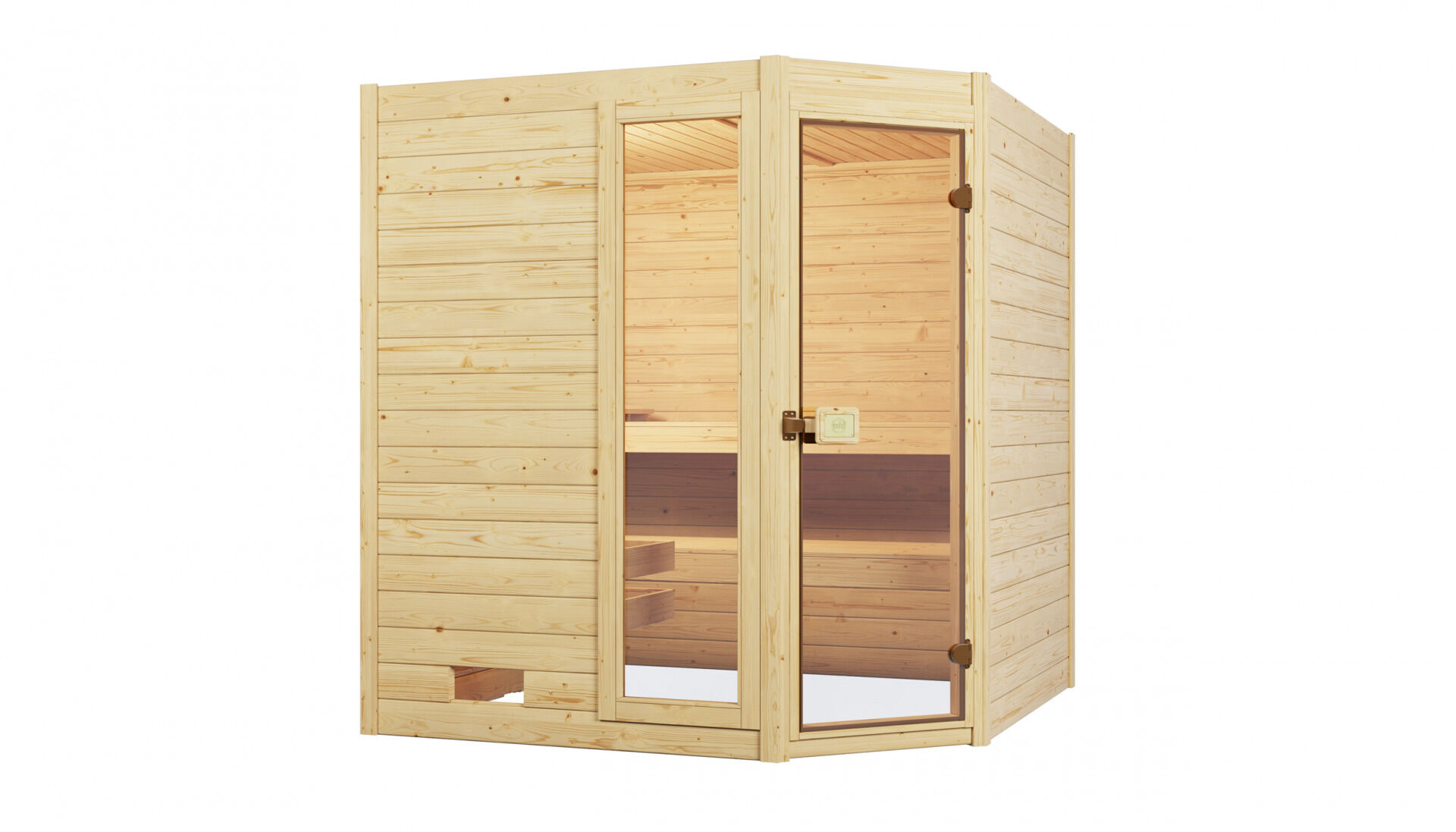 weka Massivholzsauna 38 mm VALIDA Eck 2F