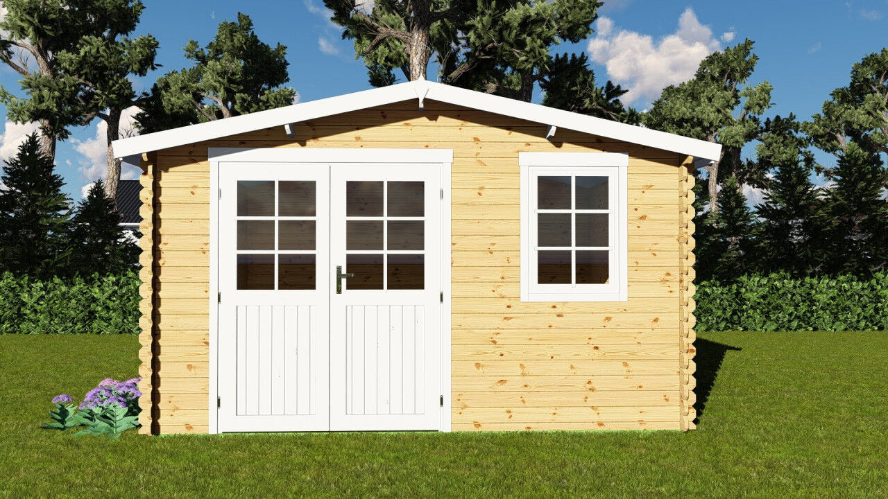 Gartenhaus Schweden 21 – 28 mm Blockbohlen Gartenhaus mit Doppeltür