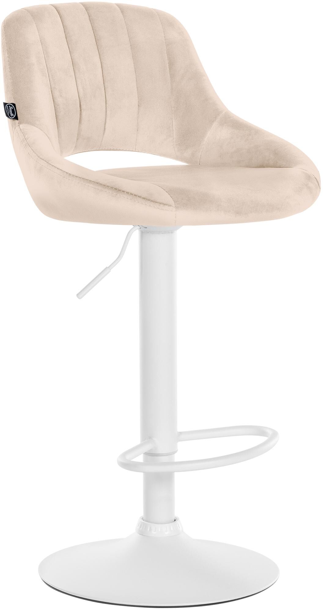 Barhocker Milet Samt weiß, creme