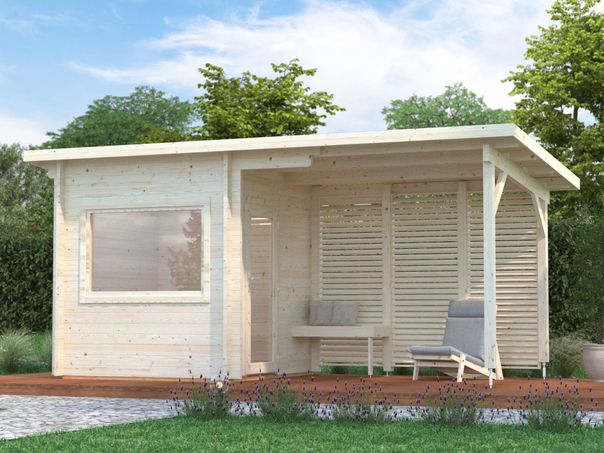 Palmako Pultdach Saunahaus Sanna 4,1+5,9m²