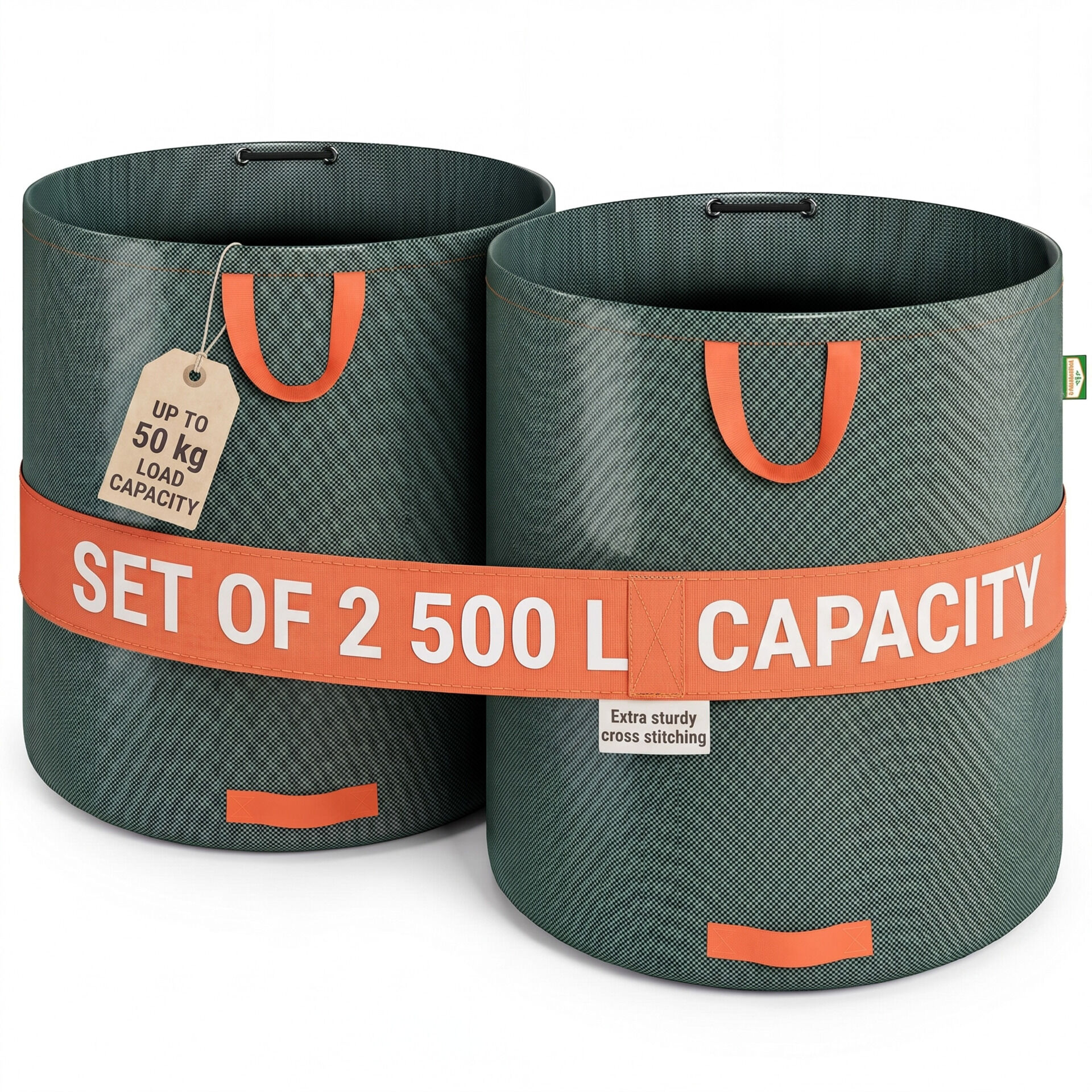 Gartenabfallsack 2er-Set Grün je 500 Liter